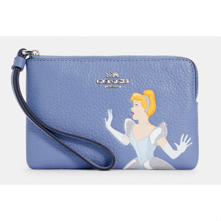 Disney X Coach Corner Zip Wristlet With Cinderella