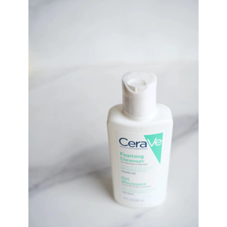 CERAVE Foaming Cleanser โฟมทำความสะอาดผิวหน้าและผิวกาย สำหรับผิวธรรมดา-ผิวมัน เป็นสิวง่าย 88ml.(โฟมล้างหน้า)