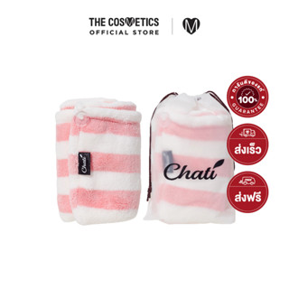 Chati Hair Turban 1 Layer - White Pink    หมวกผ้าเช็ดผมหนา 1 ชั้น