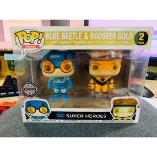 Funko Pop Blue Beetle &amp; Booster Gold 2 Pack DC Super Heroes PX Previews Exclusiv