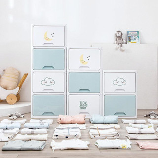 Ally Baby Clamshell lockers ชั้นวางของ ตู้อเนกประสงค์ ตู้เก็บของ 3 ชั้น ลายพระจันทร์