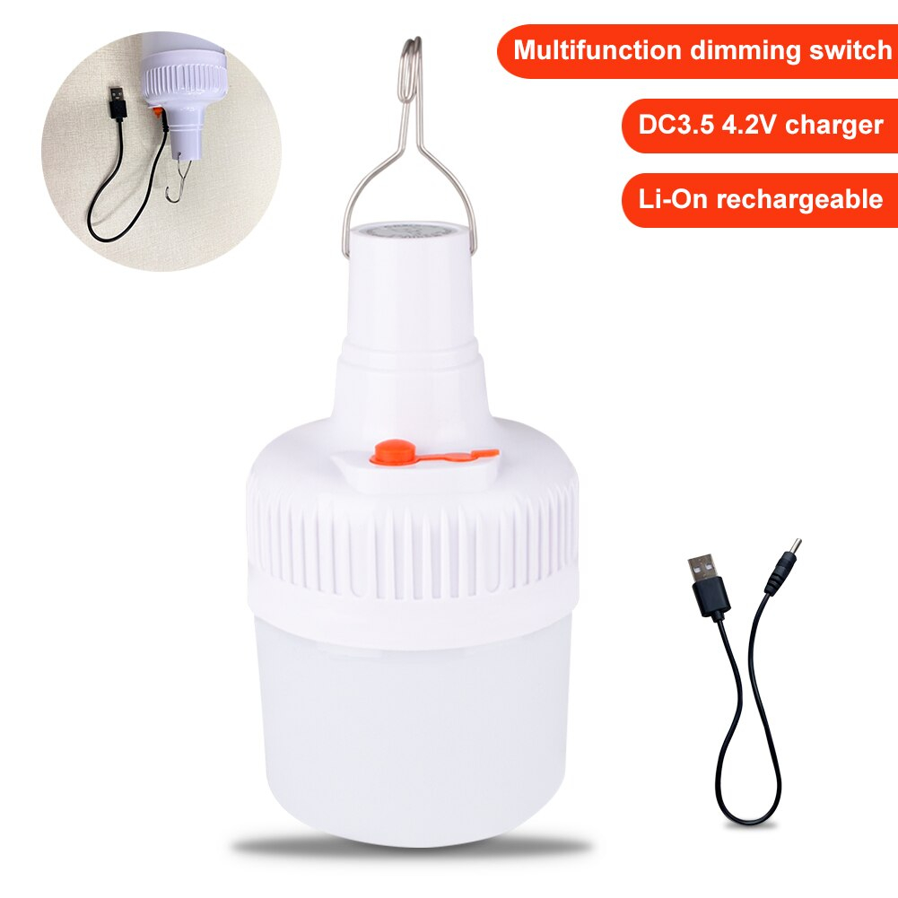 หลอดไฟพกพา LED ชาร์จไฟได้ ไฟแขวนเต็นท์ V49 ราคา ถูกที่สุด ดีลบีเคเค แกลเลอรีภาพที่ 4