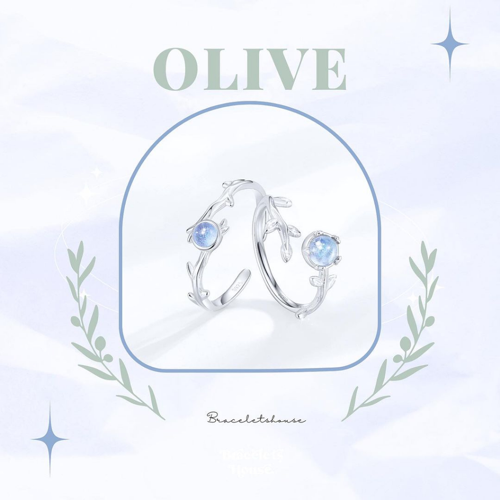 แหวนคู่เงินแท้ Olive ส่งฟรี EMS ! [BD6]