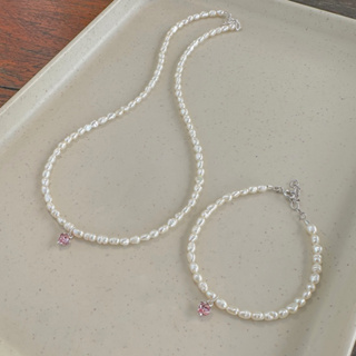 (code : 9SYSG ลด65.-) SissyJewelry // Freshwater Pearls collection (สร้อยคอและสร้อยข้อมือ มุกน้ำจืด ประดับจี้เงินแท้)