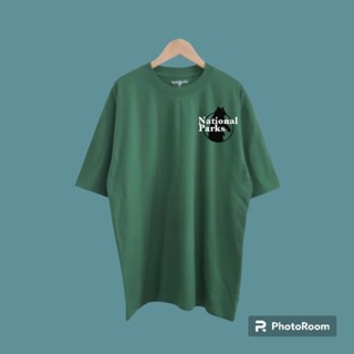 Happier than ever/เสื้อยืดโอเวอร์ไซส์สกรีนลายNational_parks/สีเขียว