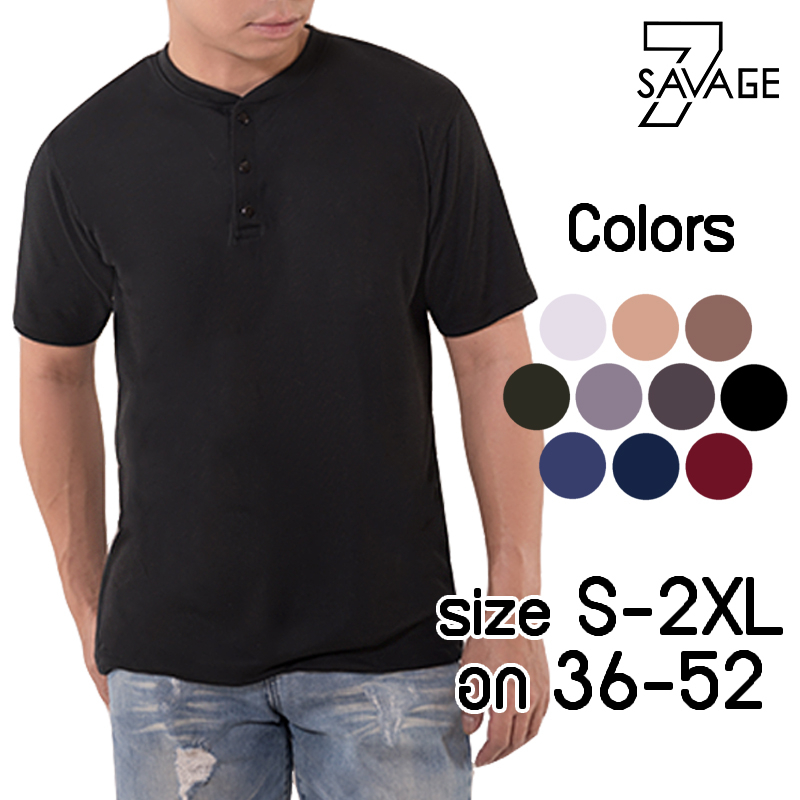 เสื้อยืด คอกระดุม แขนสั้น S/M/L/XL/2XL สีพื้น คอจีน เสื้อผู้ชาย คนอ้วนก็ใส่ได้