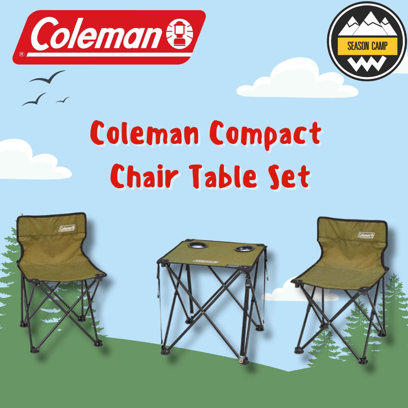 ชุดโต๊ะเก้าอี้พกพา Coleman JP Compact Chair Table Set/สีเขียว