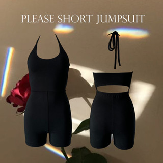 Atipashop - PLEASE SHORT JUMPSUIT จั้มสูทขาสั้น ทรงสายเดี่ยวคล้องคอ