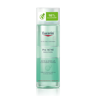 Eucerin Pro Acne Solution Acne &amp; Make Up Cleansing Water ขนาด 200 ml. // 400 ml.