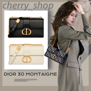 🍒ดิออร์ Dior 30 MONTAIGNE EAST-WEST BAG WITH CHAIN🍒ผู้หญิง/กระเป๋าสะพายข้าง/ไหล่🍒