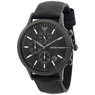 Emporio Armani Renato Chronograph ควอตซ์สีดำหน้าปัดนาฬิกาผู้ชาย AR11457