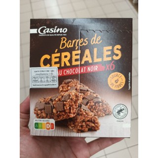 Casino Barres De Cerrales Chocolat Noir 125g.ขนมธัญพืชอบกรอบ ชนิดแท่งรสช็อคโกแลตs125กรัม