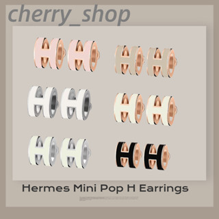 🍒แอร์เมสของ Hermes Mini Pop H Earrings🍒 ต่างหู/ต่างหูผู้หญิง