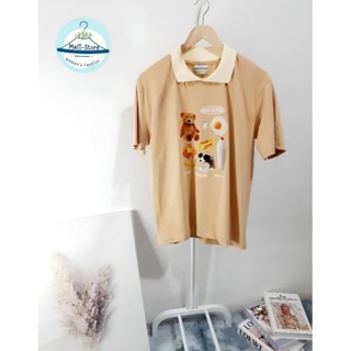 👕เสื้อยืด Oversize 🌈หมีคาเฟ่🍭 ป้าย Comfy cotton♥️