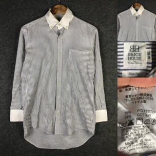 เชิ้ต Brick House Slim fit สีขาวดำ ของแท้ สวยมาก
