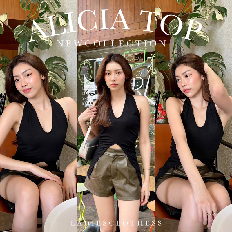 LADIESCLOTHESS #LC273 ALICIA TOP เสื้อคล้องคอผ่าอก ผ่าเอว เสื้อเว้าหลัง