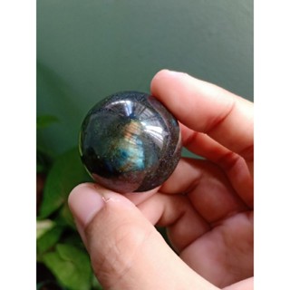 #JD015 Labradorite ลาบราโดไรต์ ทรงกลม ขนาด 3.3 cm น้ำหนัก 55.6 กรัม หินธรรมชาติ หินสะสม