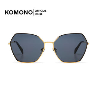 KOMONO Belle Gold Black แว่นกันแดด ทรงแปดเหลี่ยม oversize สีดำ