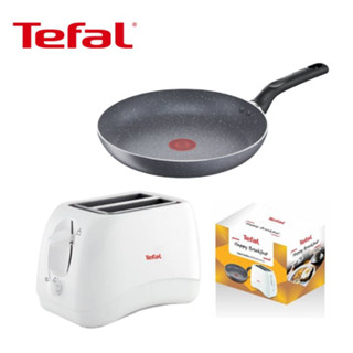 เครื่องปิ้งขนมปัง+กระทะ24ซม TEFAL HNY19_TT1321+PAN ขาว