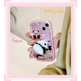 🎁ส่งของขวัญ🎁เคสไอโฟน สำหรับ 11 13 for iPhone Case 14 12 Pro Max น่ารัก หมีแพนด้า พร้อมขาตั้ง กันกระแทก ปกป้อง เคสโทรศัพท