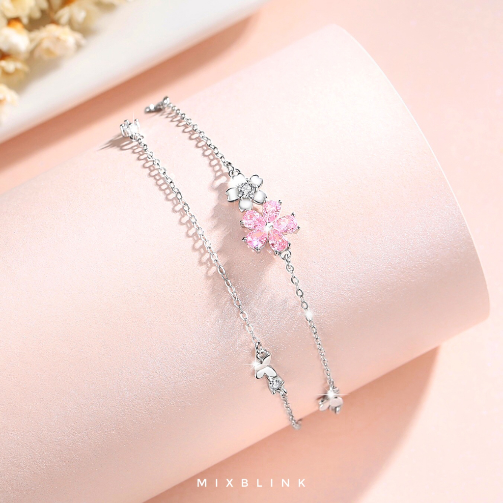 สร้อยข้อมือ เงินแท้ 92.5% ส่งฟรี EMS ♡ รุ่น Cecily ♡ - ( #P10 )