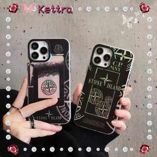 💜Kettra💜ป้องกันการหล่น ขอบเต็ม iPhone 11 14 pro max ความคิดสร้างสรรค์ สีดำ เจ๋ง ศิลปะ ปุ่มชุบ case for iPhone 12 13