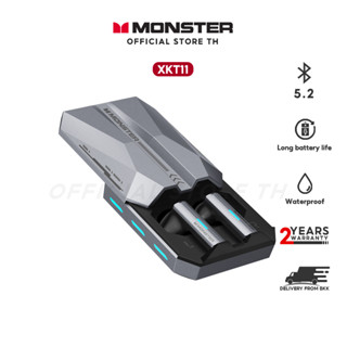 Monster XKT11 หูฟังบลูทูธไร้สาย ห้องโดยสารโลหะ สไลเดอร์แม่เหล็ก HiFI Super Bass IP54 กันน้ำ BT5.2 เอชดีโทร  โหมดเกม