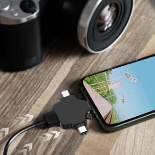 UDelectronic การ์ดรีดเดอร์ Card Reader 3in1 , 4in1 แปลงแฟลชไดรฟ์ อ่านการ์ดเมมโมรี่ Pc, iOS, Android