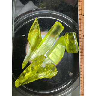 cz peridot Apple green 124 gram rough stones