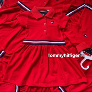 Tommy Hilfiger ชุดเดรสเด็ก ชุดกระโปรงเด็กหญิง สุดหรู แบรนด์แท้ size 1-5t