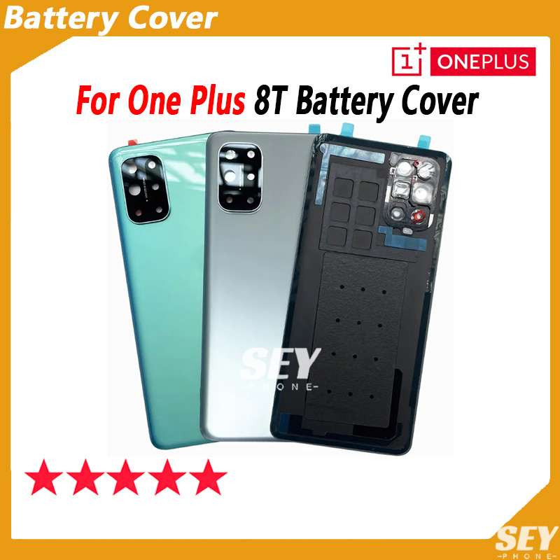 ใหม่ ฝาครอบแบตเตอรี่ด้านหลัง OnePlus 8T Back Cover Battery สําหรับ oneplus8t，1+8T เปลี่ยนประตูหลัง