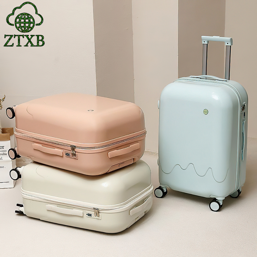 ZTXB กระเป๋าเดินทาง 20/24 นิ้ว กระเป๋าเดินทางล้อลาก ล้อคู่หมุนฟรี 360° วัสดุทนทาน ABS+PC จำเป็นสำหรับการเดินทาง