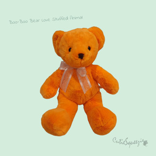 ตุ๊กตาหมีบูบู สีส้ม ผูกโบว์แก้ว Boo-boo Bear Love Stuffed Animal in Orange