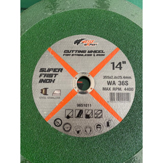 ใบตัด 14” GTO เขียว เหล็ก สแตนเลส