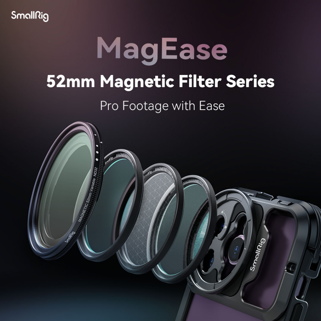 Smallrig ชุดแหวนฟิลเตอร์ 2-in-1 52 มม. เอฟเฟค 1/4 สีดํา สําหรับวางโทรศัพท์มือถือ Magsafe #4215 #4216 #4217 #4218 #4386 #3840 #3845 #3839