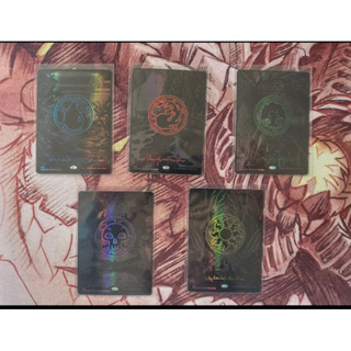 การ์ด MTG Fullart Basic Land Foil Oil Slick Magic the gathering รุ่น Phyrexian : All will be One Set of 5 อย่างละใบ