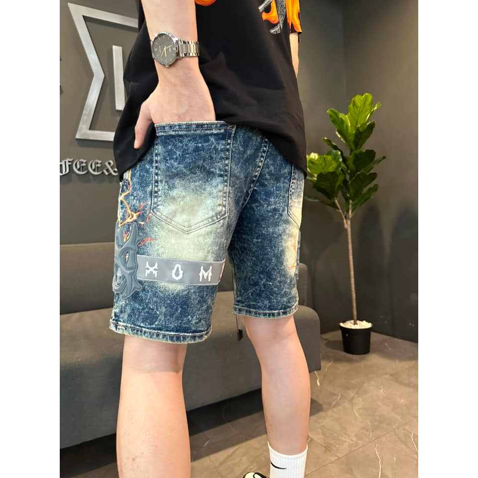 XOM702 กางเกงยีนส์ขาสั้น Logoซิลิโคลนเทา รุ่นFIER - รูปที่ 3