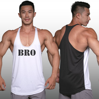 BRO เสื้อกล้ามเพาะกายทรงคลาสสิค Bodybuilding Dry Fit Gym Tank Top