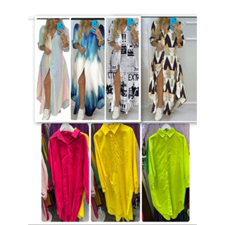 Oversized dress shirt พร้อมส่งทุกสีเดรสเชิ้ตตัวยาว  ลุคเรียบหรู สไตล์มินิมอล เขิ้ตแอน