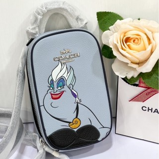 💥🌈กระเป๋าสะพายใส่โทรศัพท์ Disney X Coach #Eva #Phone #Crossbody With Ursula Motif สีน่ารักมากก