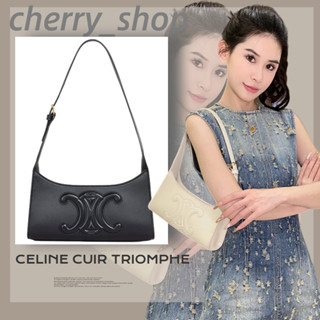 🍒เซลีน Celine CUIR TRIOMPHE shoulder bag in smooth calfskin🍒ผู้หญิง/กระเป๋าสะพายไหล่/กระเป๋าใต้วงแขน