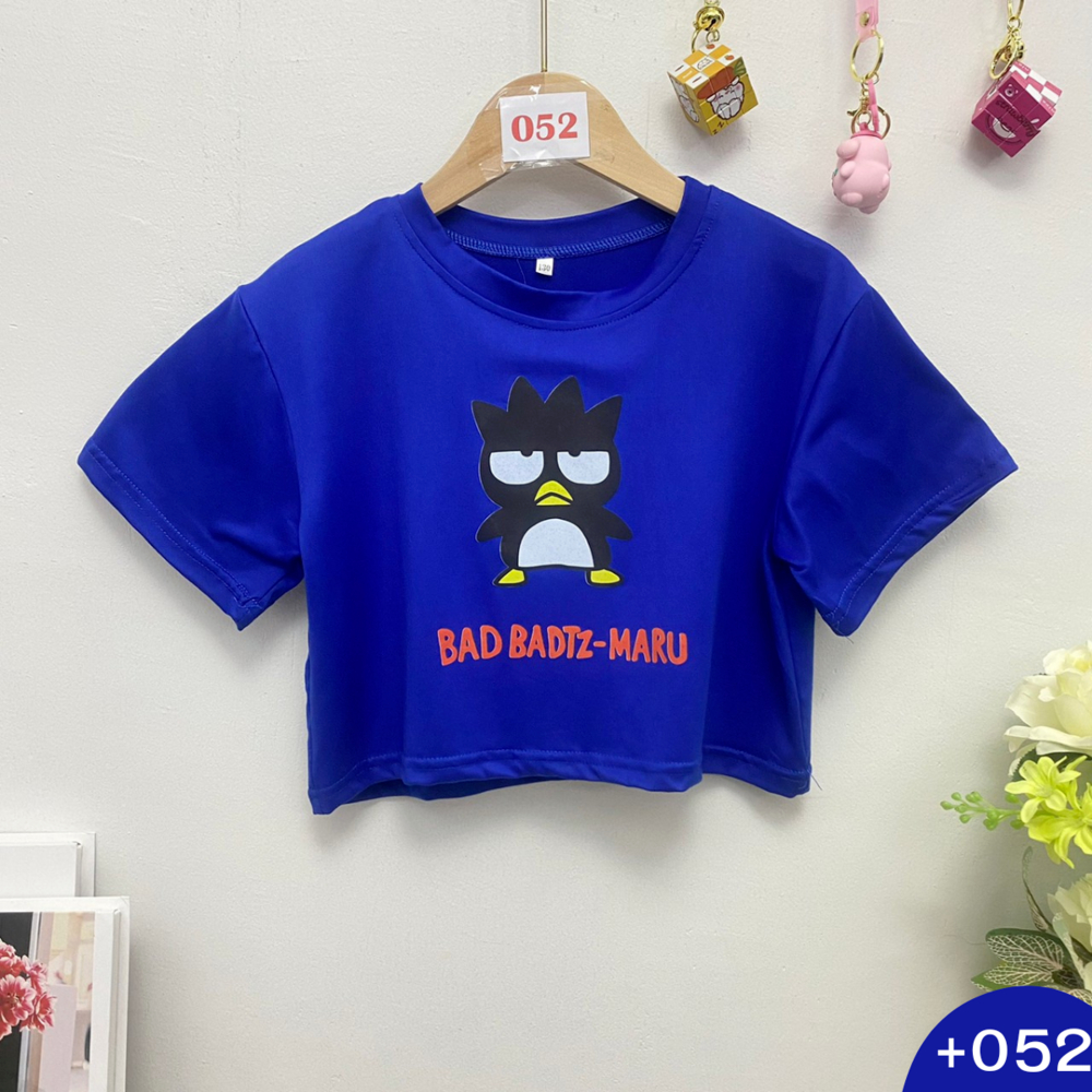 Suits & Sets 109 บาท +052 เสื้อครอป ลายแบดแบดซึมารุ สีน้ำเงิน (สินค้าพร้อมส่งในไทย) Baby & Kids Fashion