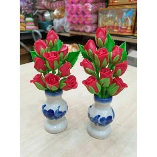 ดอกบัว9ดอก แจกันดอกบัว 9 ดอก ขายเป็นคู่ๆละ 109 บาท ความสูง 5" ดอกไม้ไหว้พระ