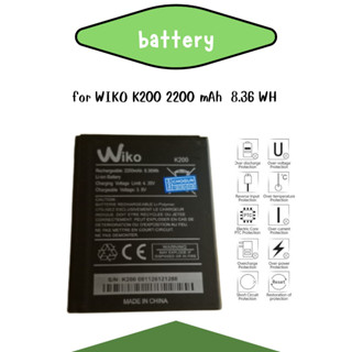 แบตเตอรี่ wiko K200 งาน โลโก้ แถมฟรี ชุดไขควง + กาวติดเเบต อะไหล่คุณภาพดี PN SHOP