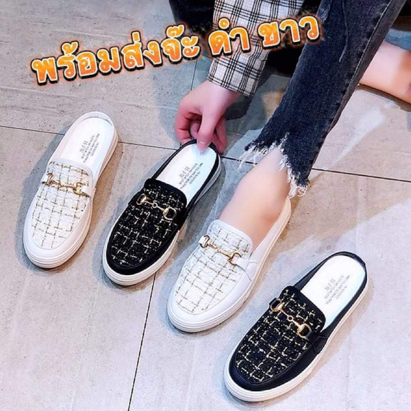 Nadine.9 ใหม่ รองเท้าสลิปออน รองเท้าแฟชั่น สไตล์เกาหลี พื้นนุ่มใส่สบาย ดีไซน์ล้ำสมัยและมีสไตล สําหรับผู้หญิง A602