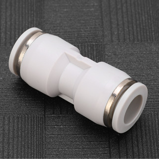 AKTS 10 ชิ้นตัวเชื่อมต่อแบบกดตรง Air Hose Quick Release Pnuematic Tube Pipe Fittings สีขาว