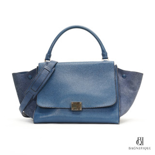 CELINE TRAPEZE SMALL BLUE CALF SHW