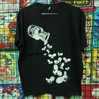 เสื้อยืดมือสอง Usa โปรดิวเซอร์ ดีเจ deadmau5 ลายเรืองแสง OverSize XL+อก26/ยาว28