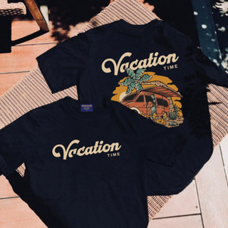 (พร้อมส่ง) เสื้อยืด VACATION TIME - ผ้า Cotton100%