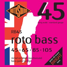 สายกีตาร์เบส Rotosound 4 สาย ขนาด 45-105 Nickel on steel roundwound bass  รุ่น RB45 (Made in England)